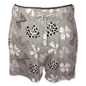 🆕 Cynthia Rowley Grey White Bow Pajama Shorts L